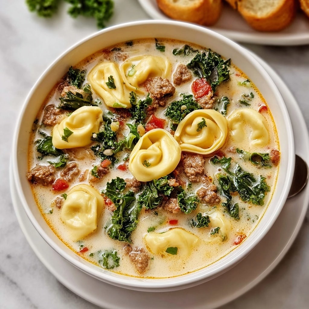 Spicy Sausage and Tortellini Soup Recipe - Recipe Image