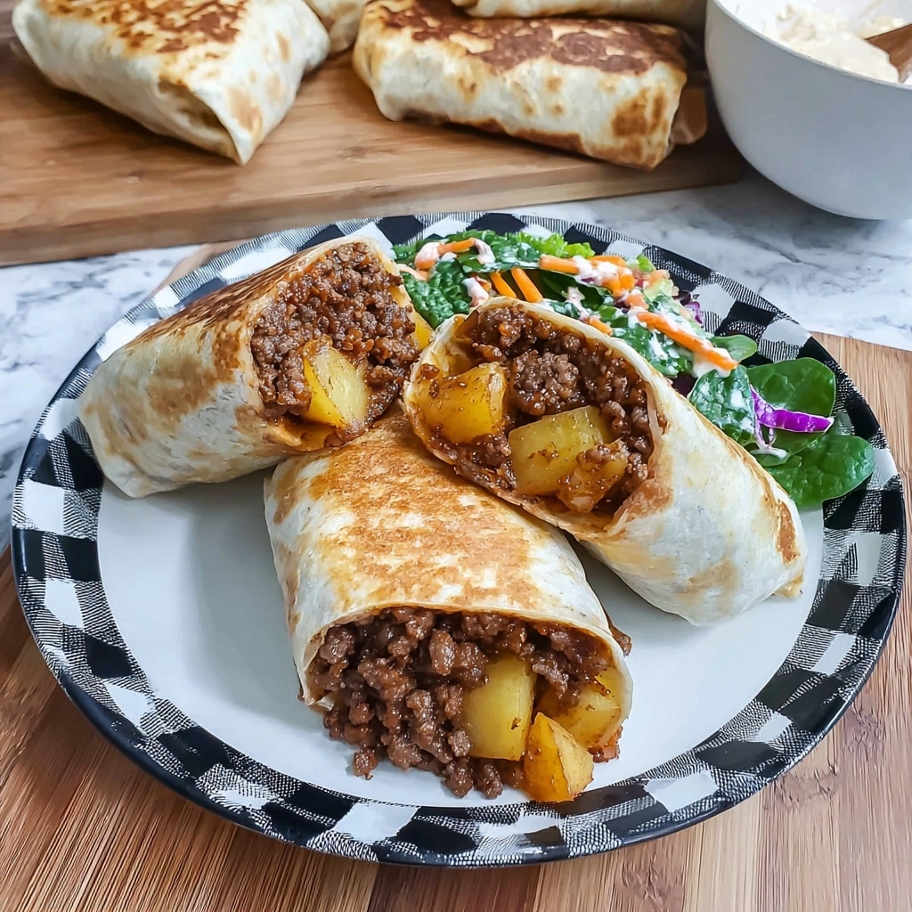 Cheesy Beef and Potato Burritos Recipe - Recipe Image