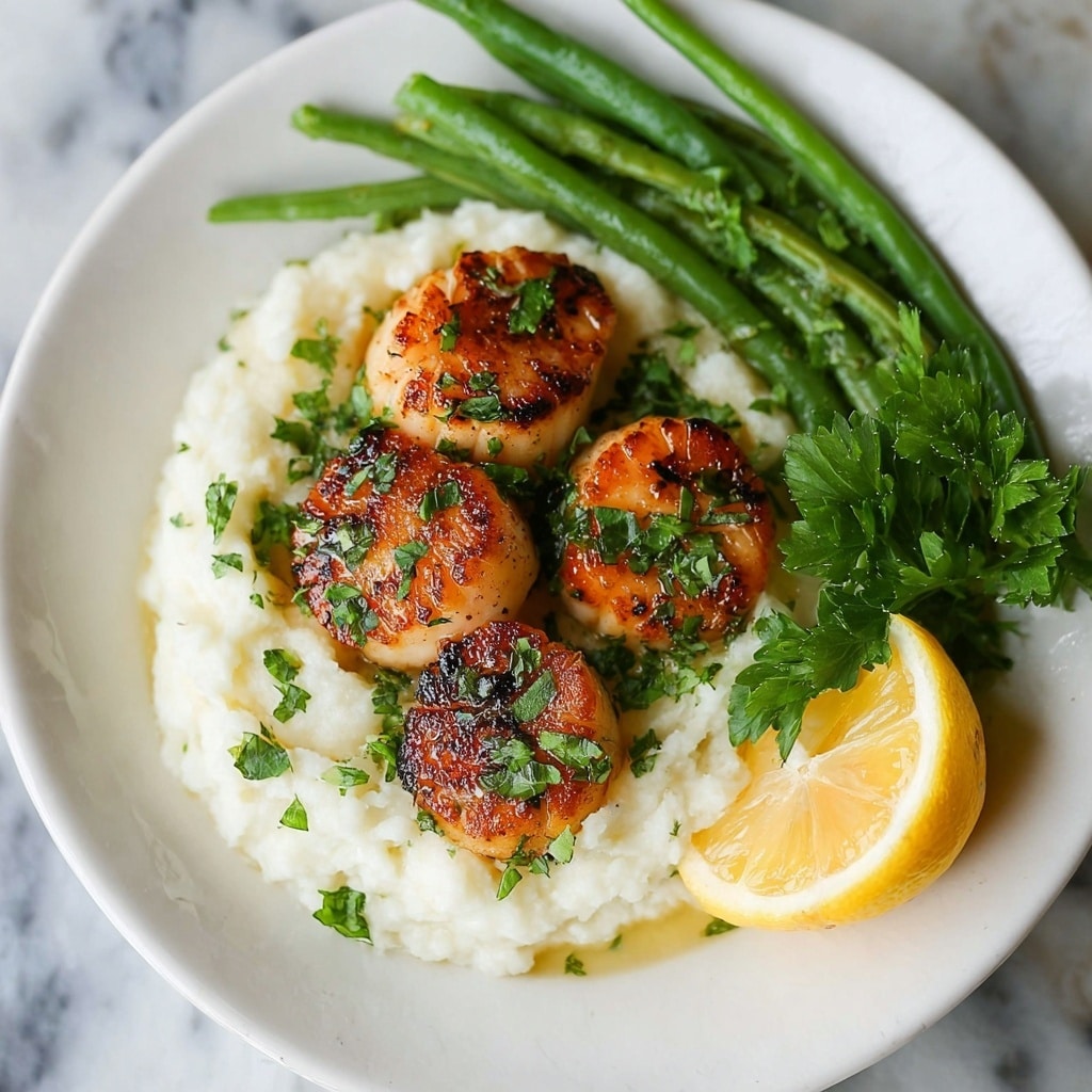 Pan-Seared Scallops with Mashed Potatoes Recipe - Recipe Image