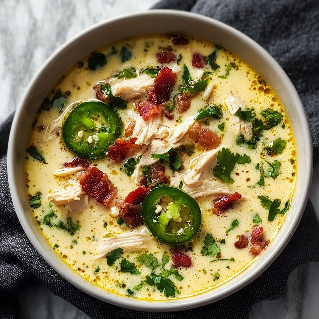 Creamy Spicy Jalapeño Popper Chicken Soup Recipe - Recipe Image