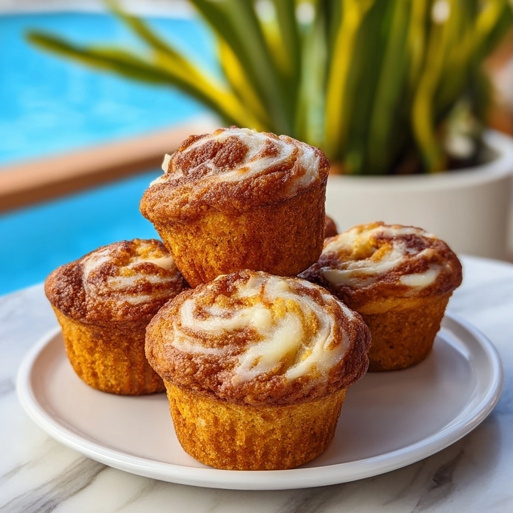 Fluffy Pumpkin Cream Cheese Swirl Muffins Recipe - Recipe Image