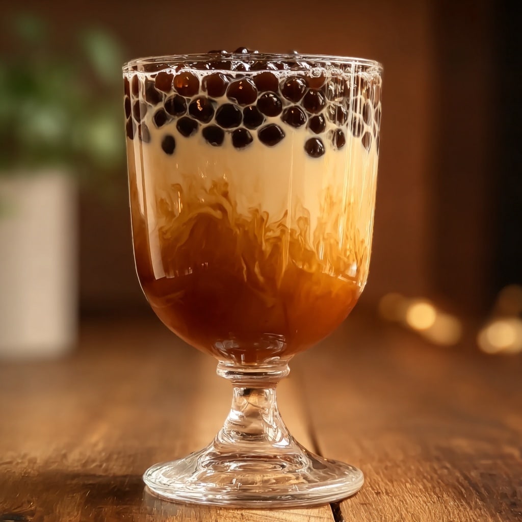 Cozy Red Bean & Black Sesame Milk Tea for Refreshing Sips Recipe - Recipe Image