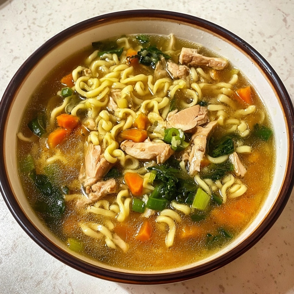 Aromatic Ginger Scallion Chicken Noodle Soup Recipe - Recipe Image