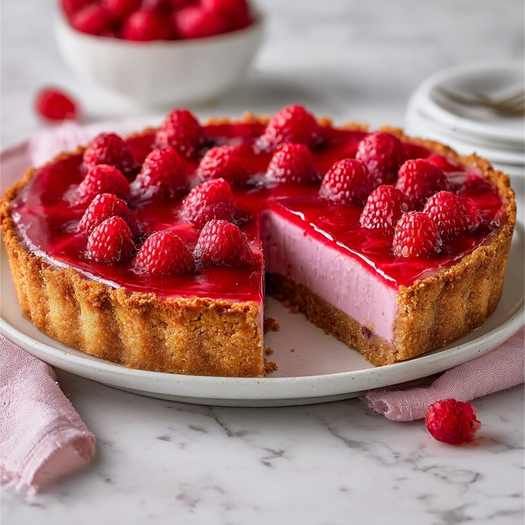 Easy Baked Raspberry Cheesecake Recipe - Recipe Image