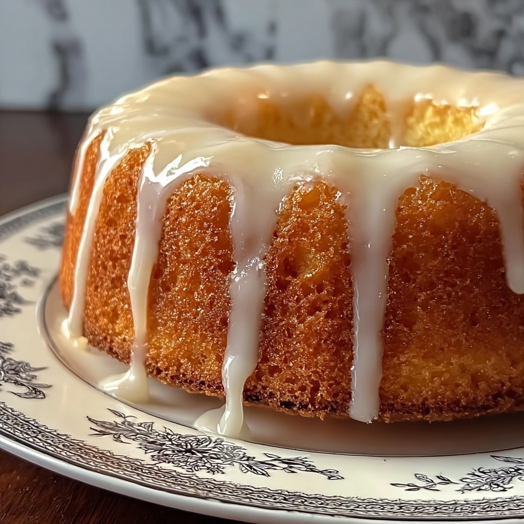 Vanilla Buttermilk Pound Cake with Cream Cheese Glaze Recipe - Recipe Image