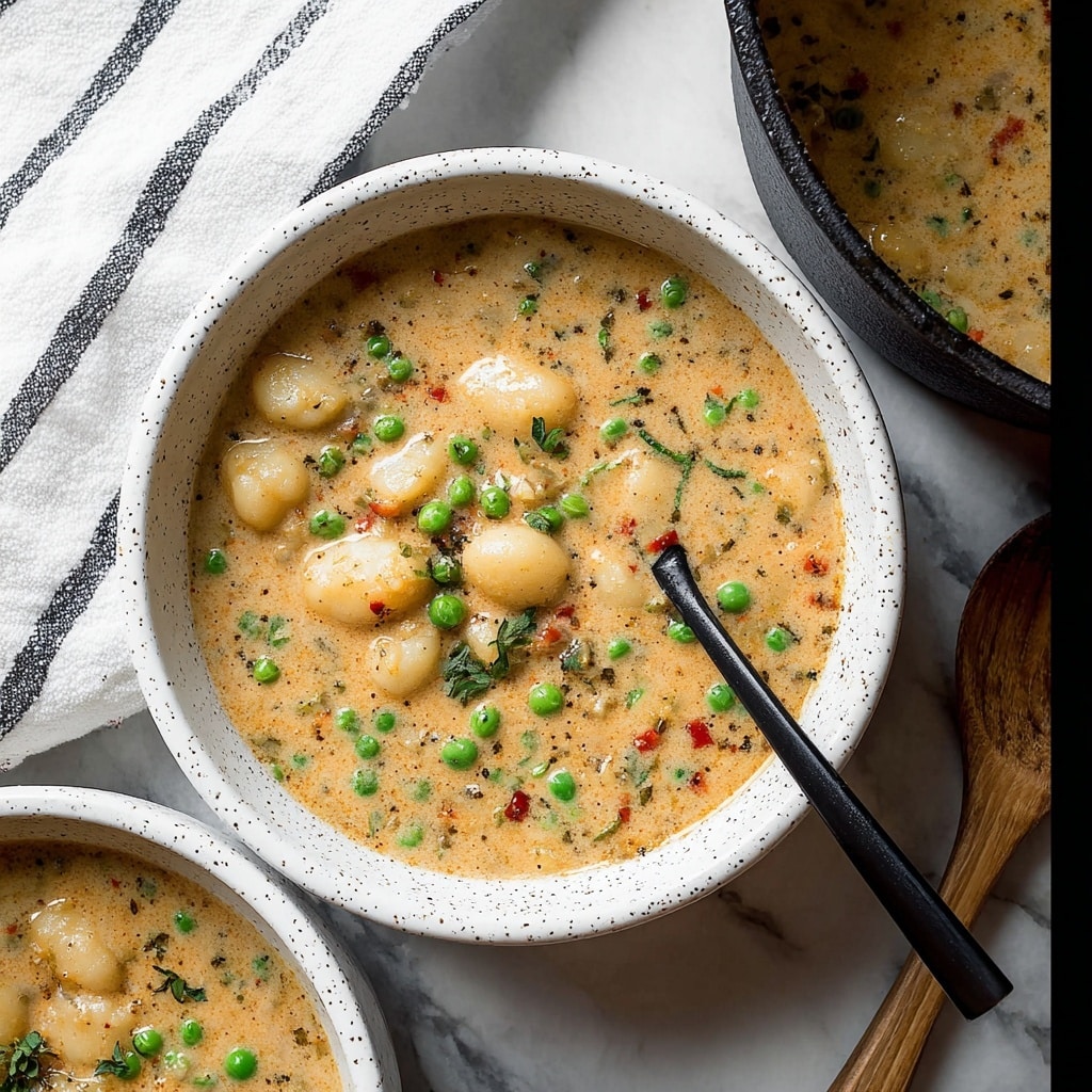 Italian Ground Turkey Soup with Cauliflower Gnocchi, Peas, and Lemon Recipe - Recipe Image