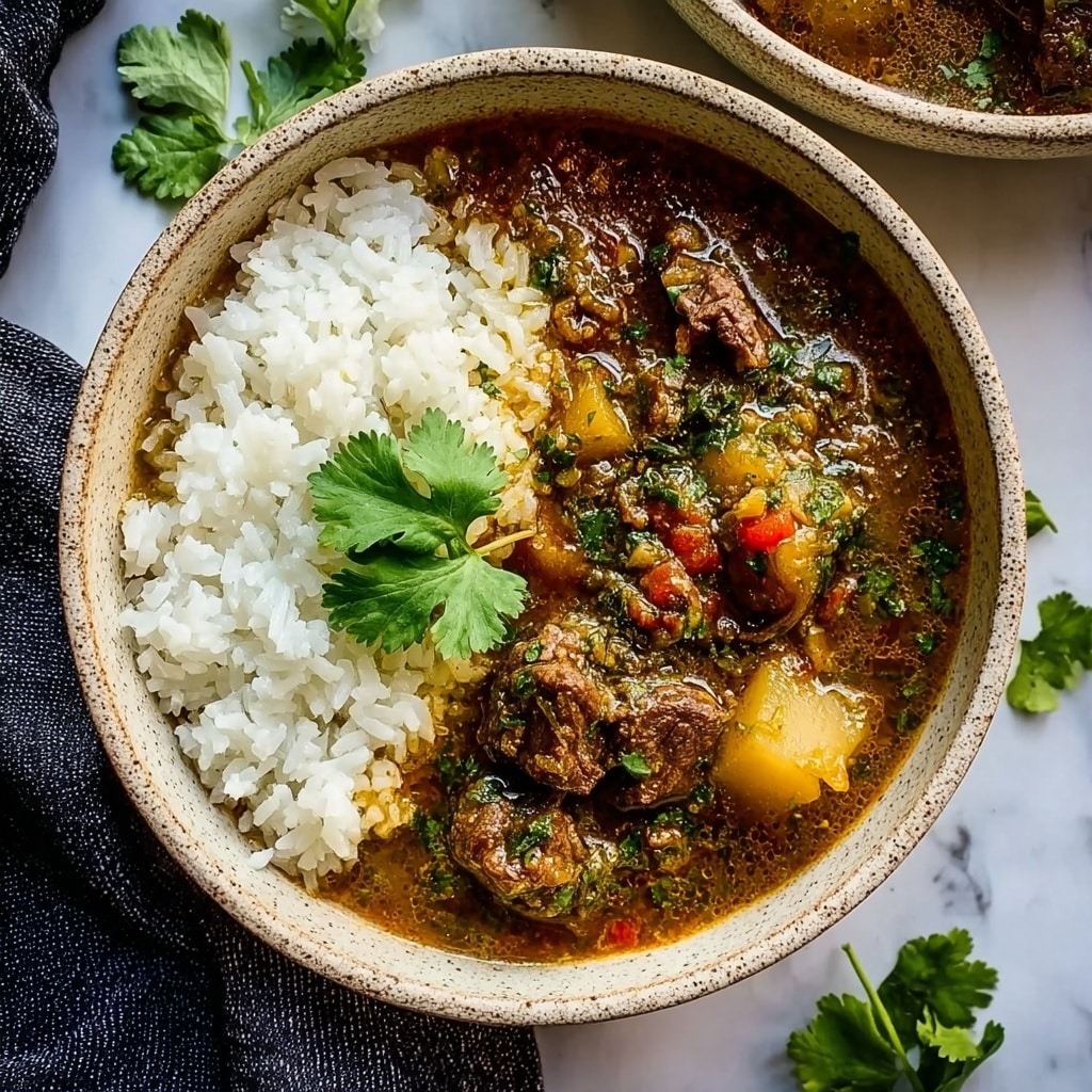 Persian Inspired Herb and Beef Stew with Rice Recipe - Recipe Image