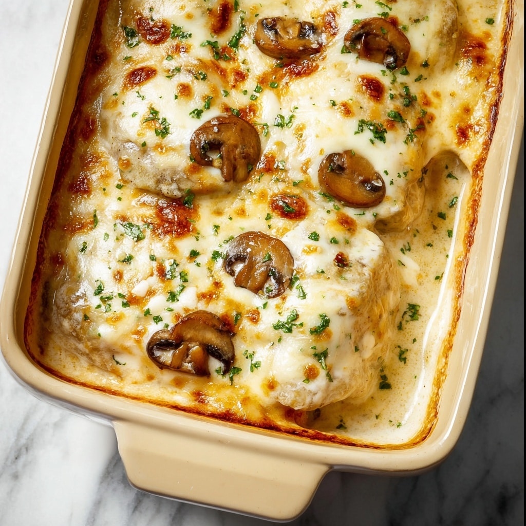 Creamy Chicken Gloria with Mushrooms and Muenster Cheese Recipe - Recipe Image