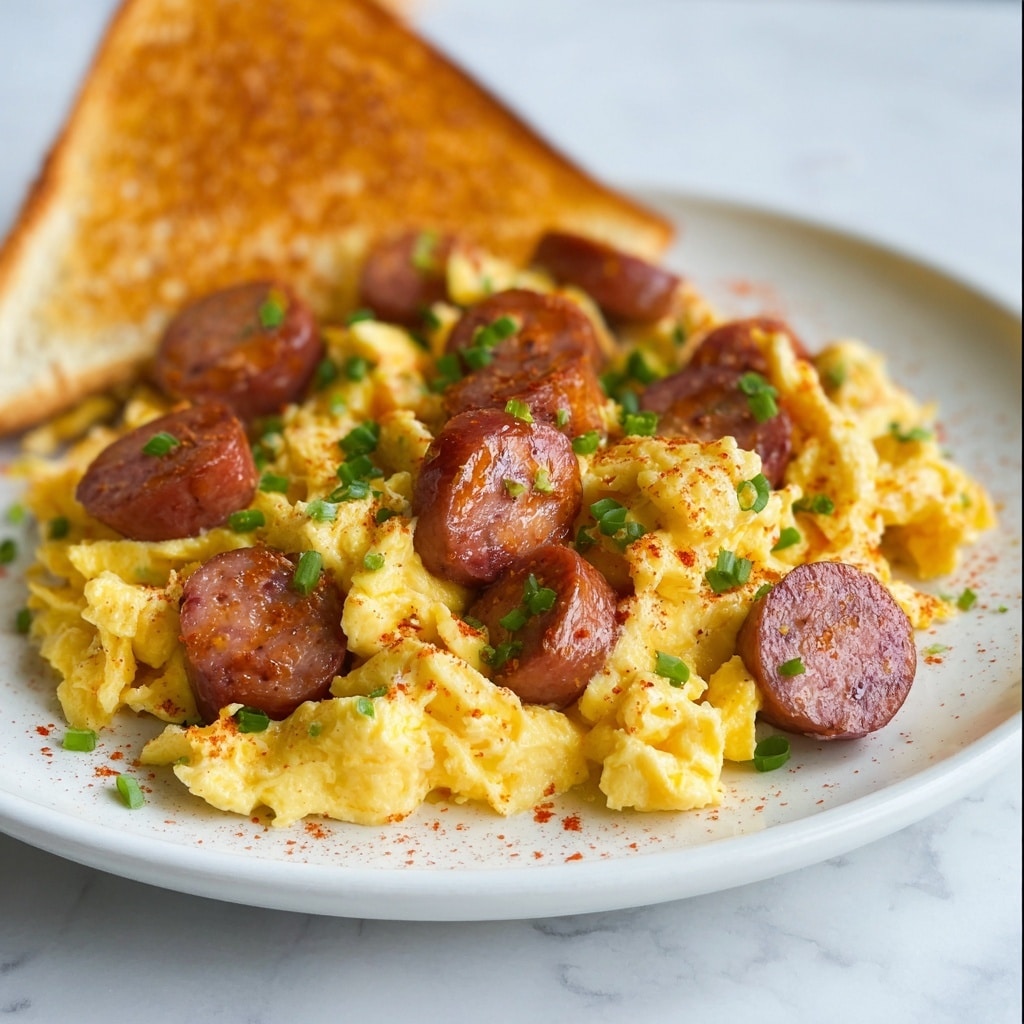 Scrambled Eggs with Polish Kielbasa Recipe - Recipe Image