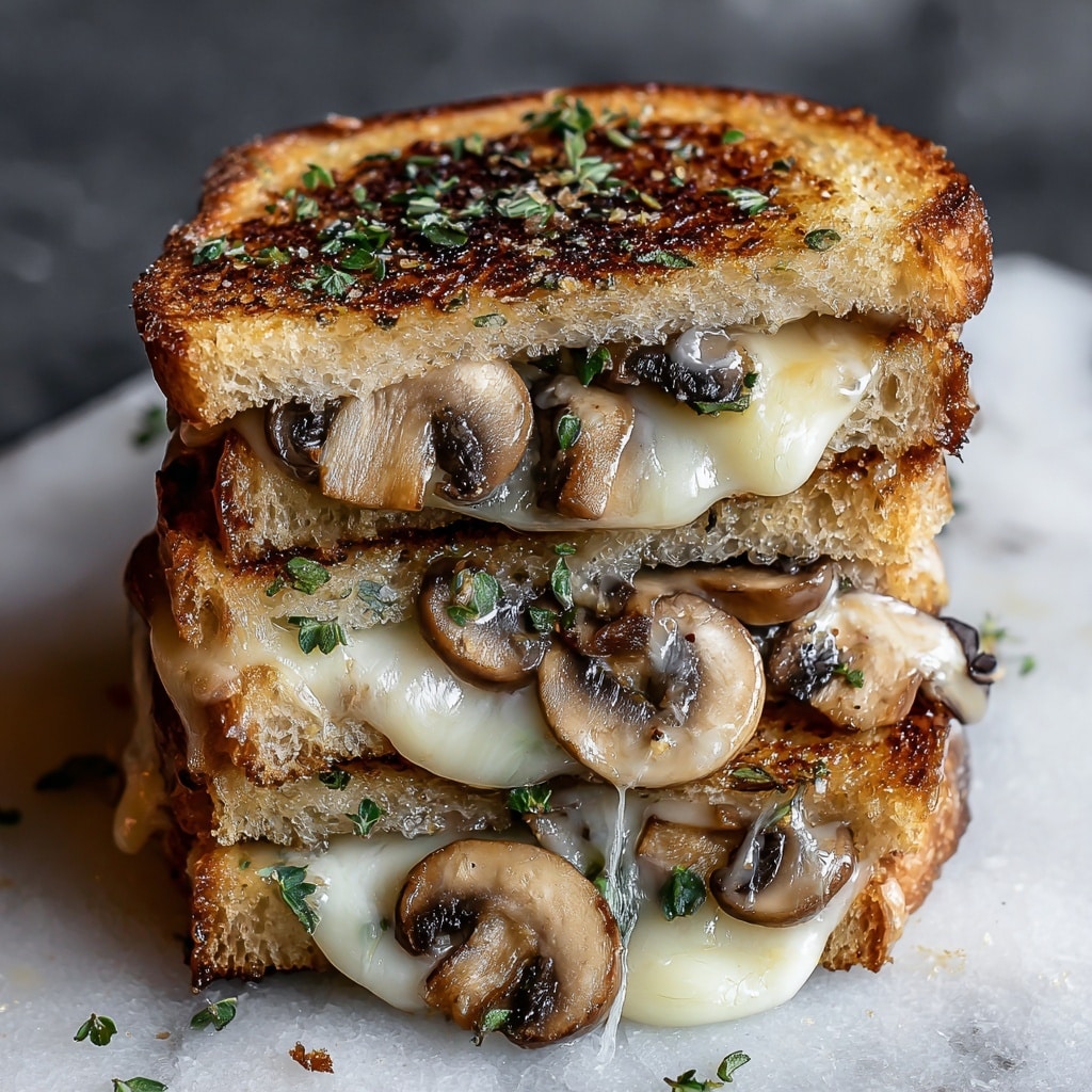 Garlic Mushroom Grilled Cheese Recipe - Recipe Image
