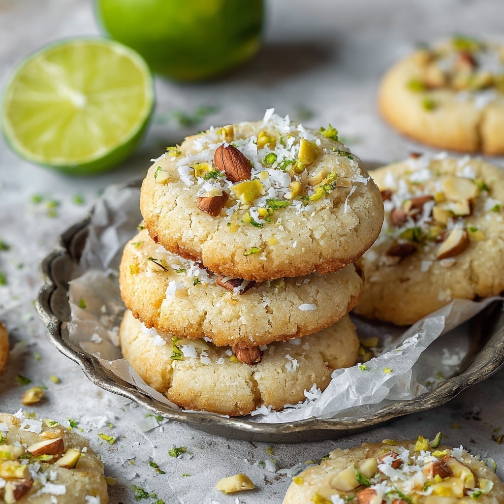 Toasted Coconut + Lime Curd + Macadamia Nut Cookies Recipe - Recipe Image