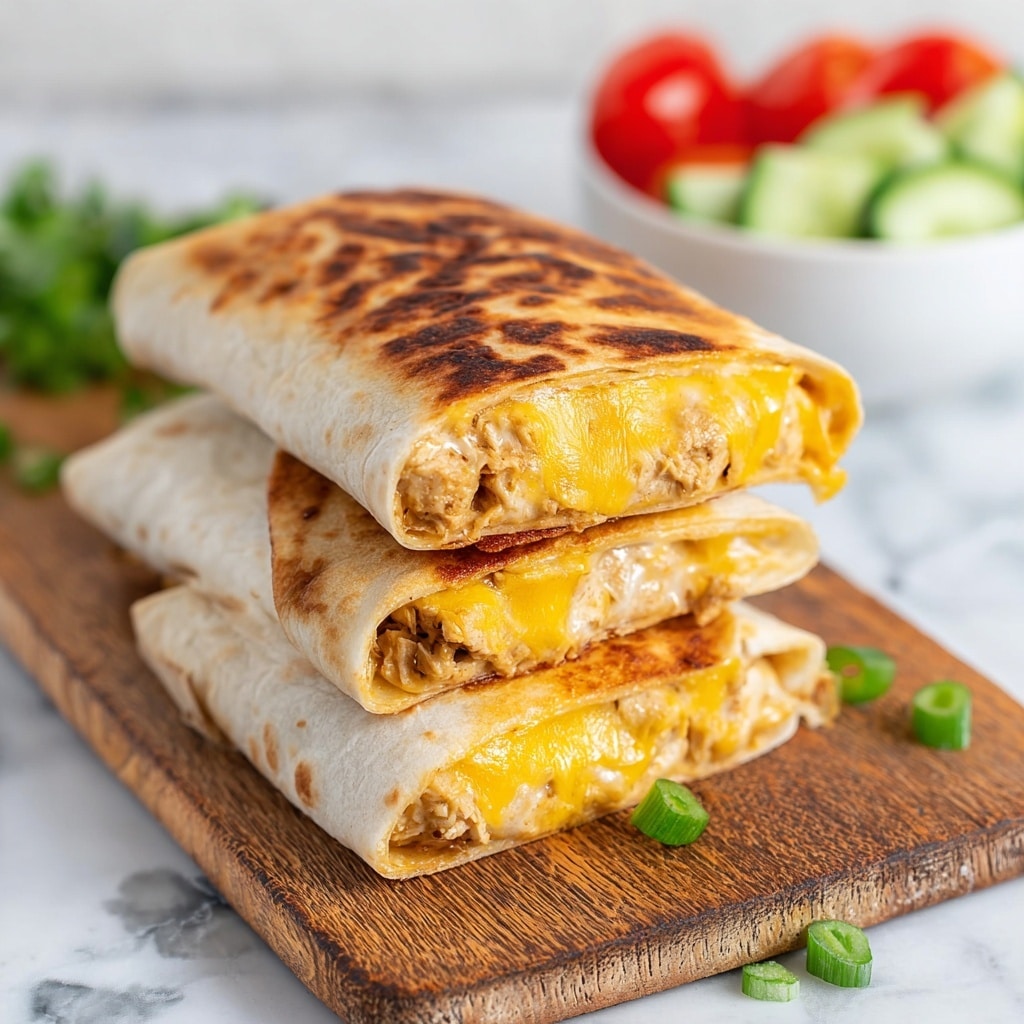 Cheesy Garlic Chicken Wraps Recipe - Recipe Image
