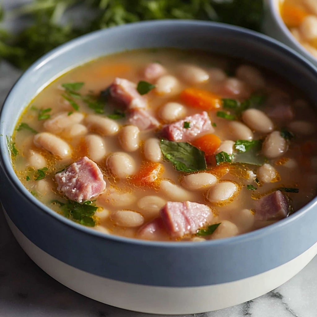 Warm Ham and Bean Soup Delight Recipe - Recipe Image