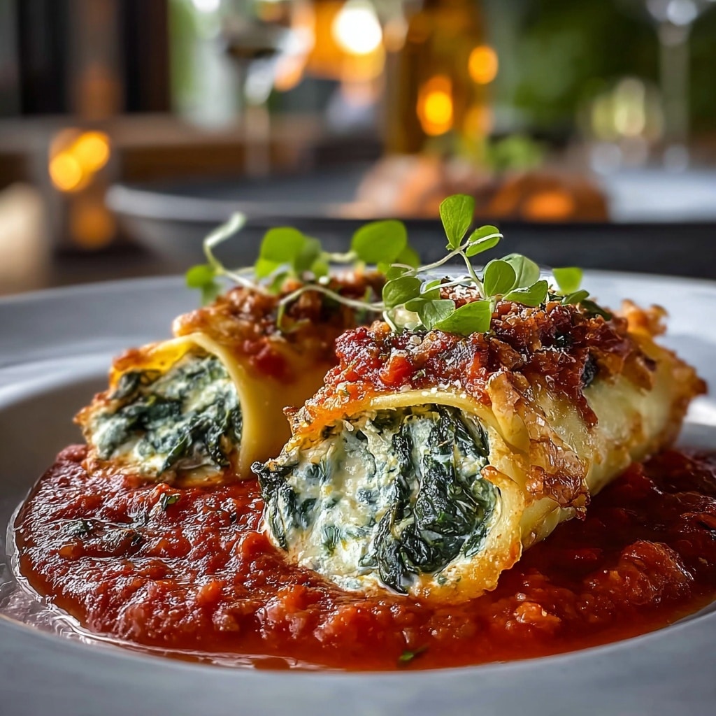 Spinach and Ricotta Stuffed Manicotti Recipe - Recipe Image