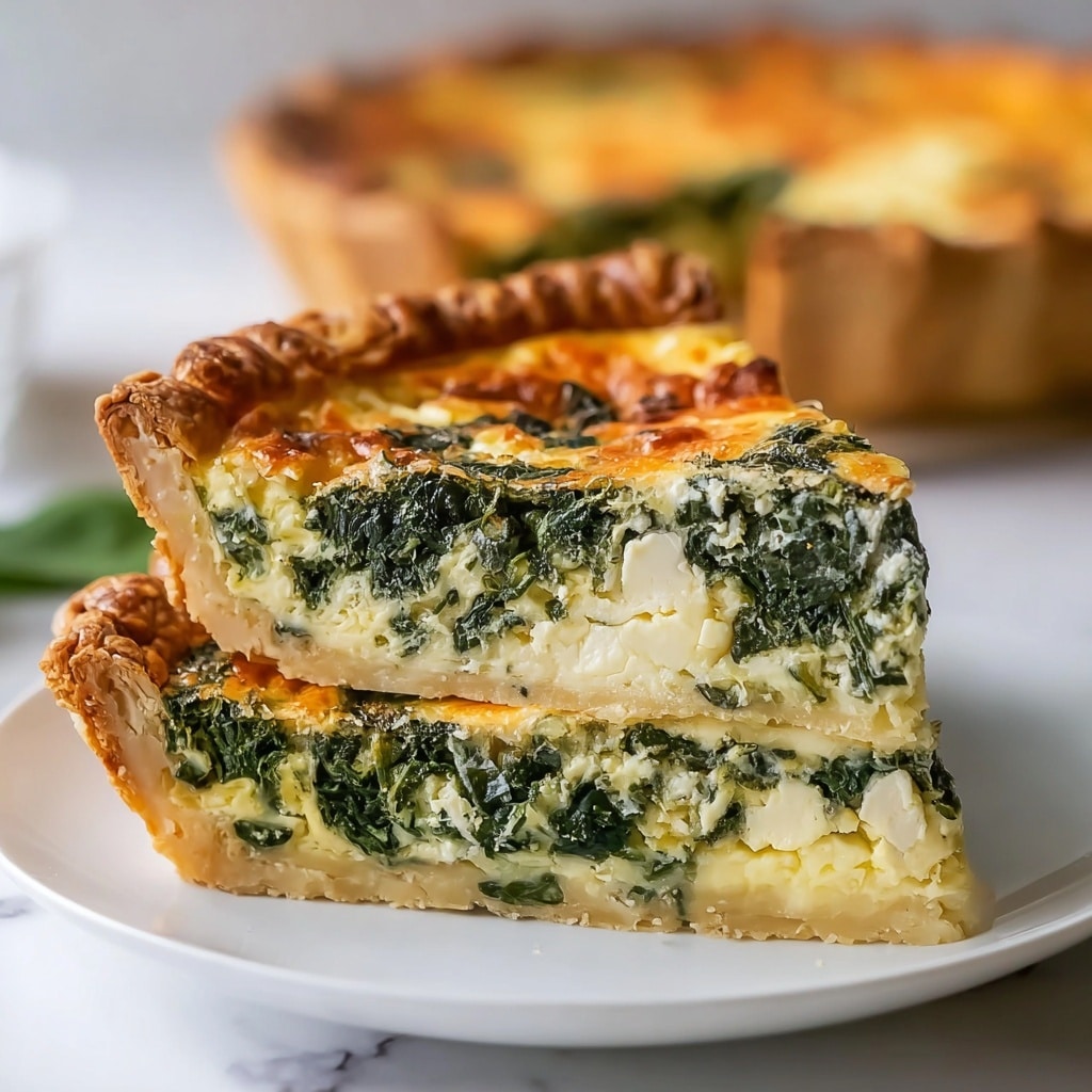 Mediterranean Spinach Cheese Feta Quiche Recipe - Recipe Image