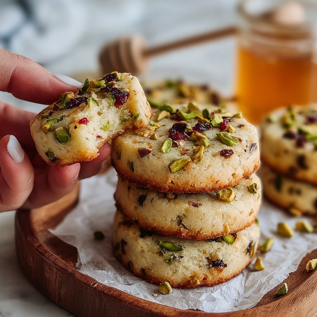 Salty Smoked Pistachio and Honey Shortbread Cookies Recipe - Recipe Image