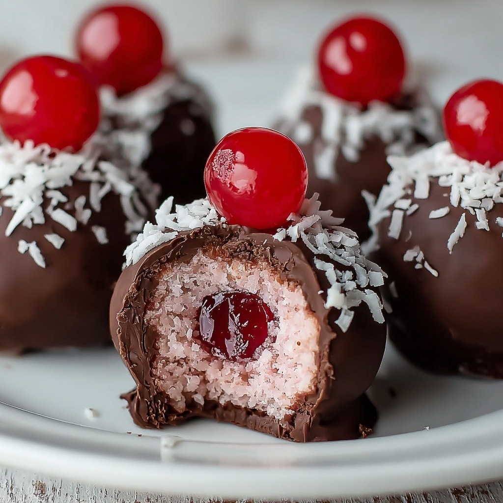 Chocolate Maraschino Cherry Coconut Truffles Recipe - Recipe Image