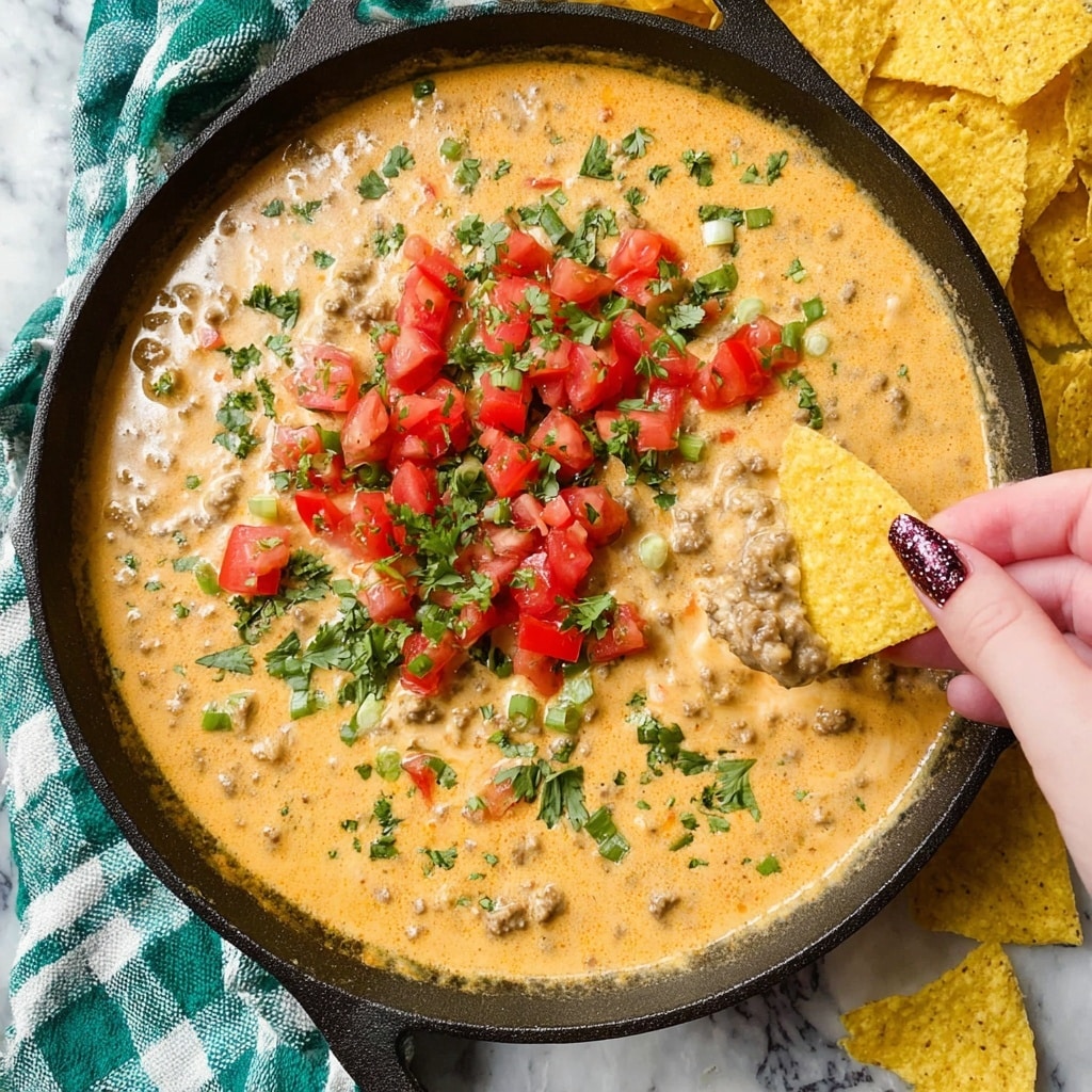 Rotel Dip with Ground Beef, Velveeta, and Tomatoes Recipe - Recipe Image