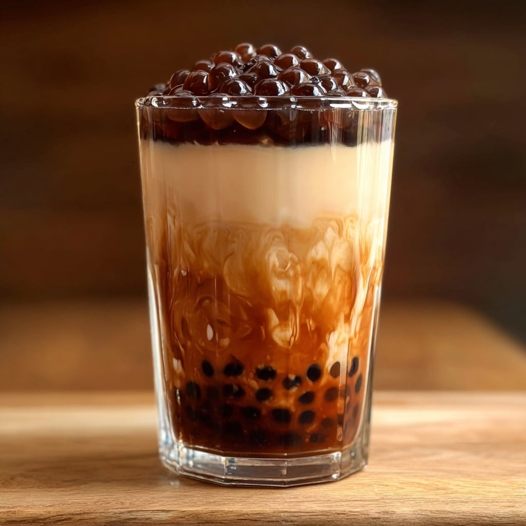 Cozy Red Bean & Black Sesame Milk Tea for Refreshing Sips Recipe - Recipe Image