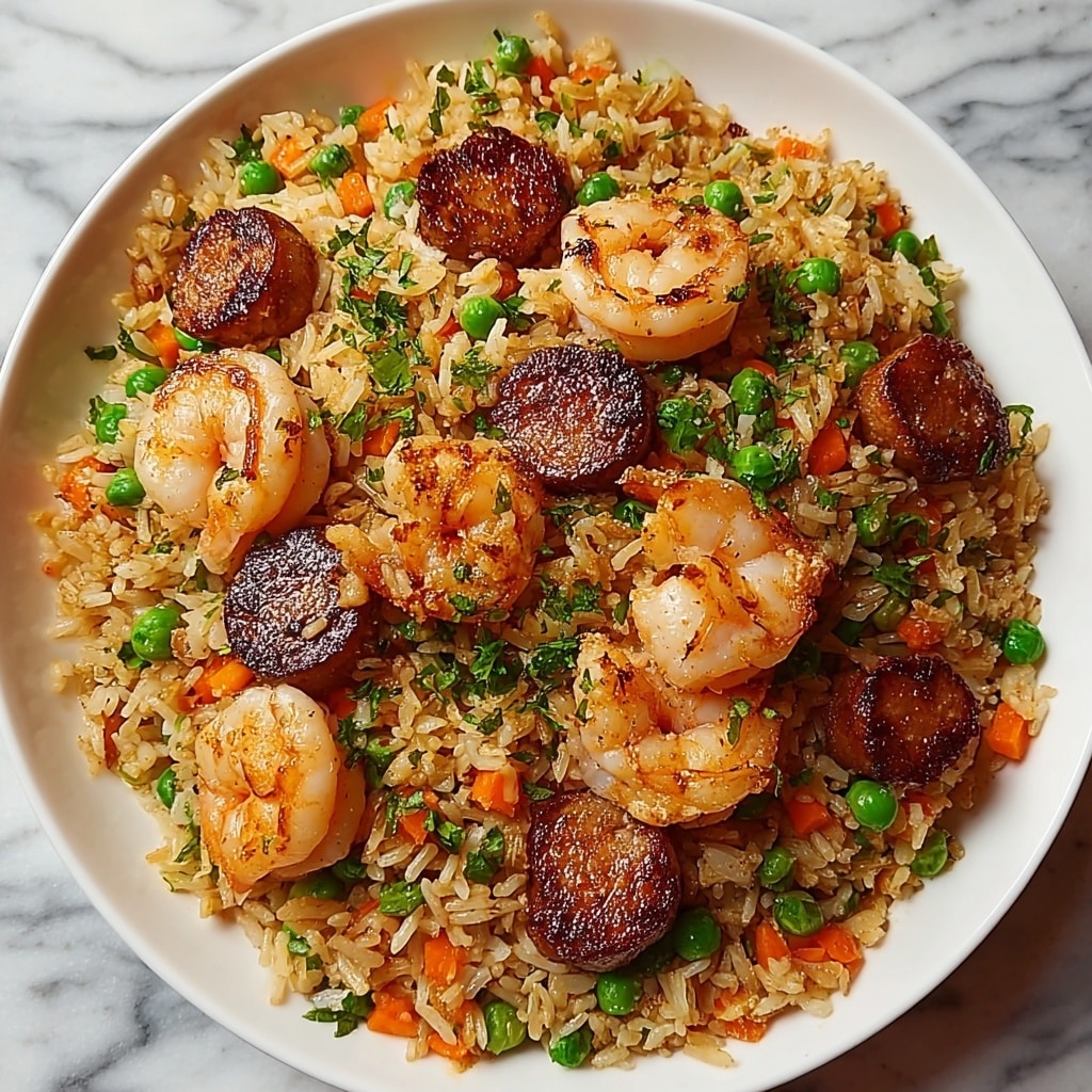 Sausage, Shrimp, and Rice Skillet Recipe - Recipe Image