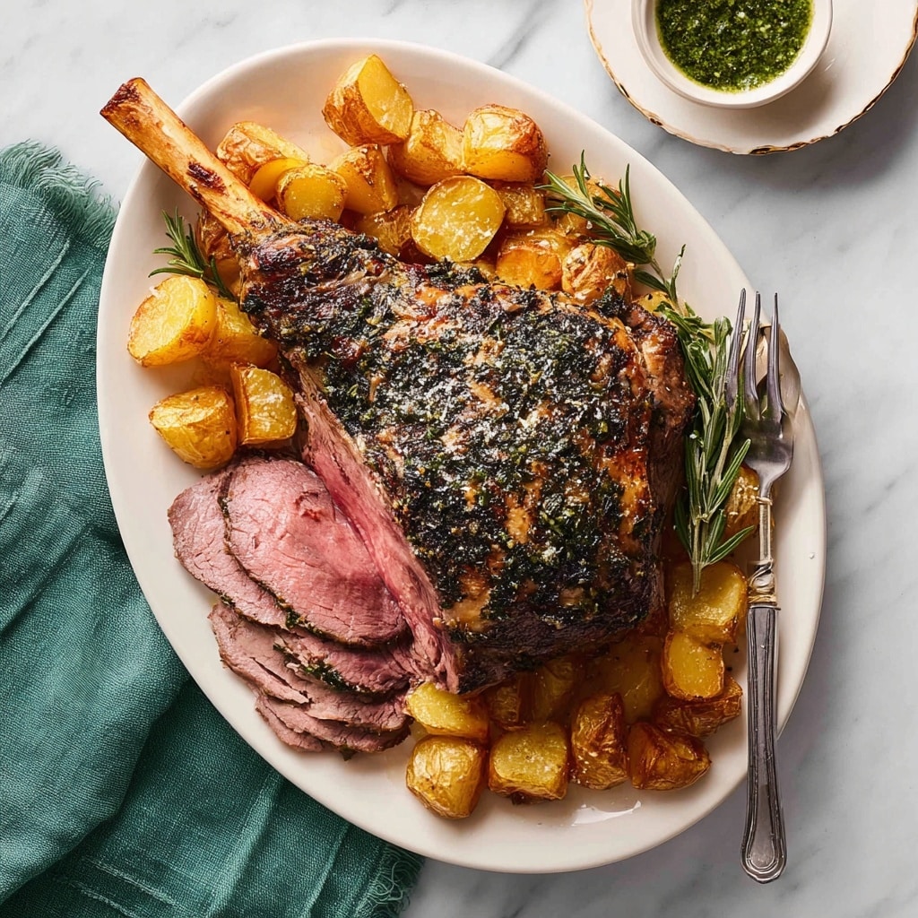 Roast Leg of Lamb with Garlic & Herbs Recipe - Recipe Image
