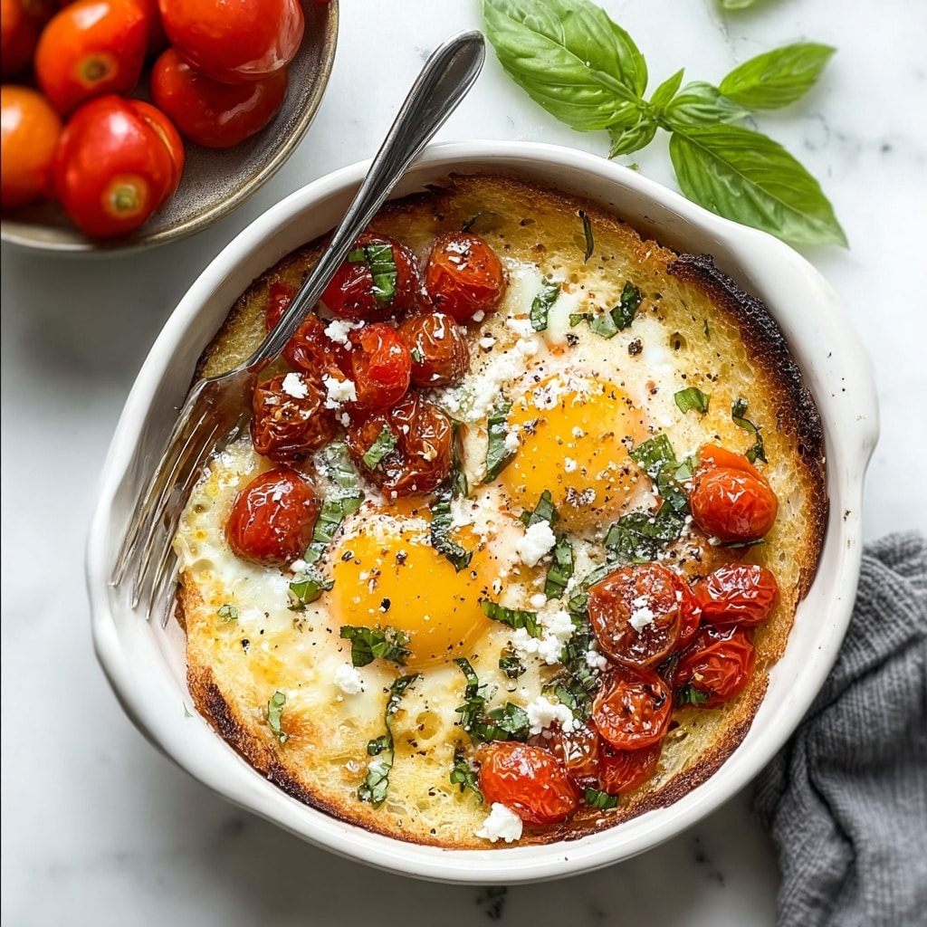 Baked Feta Eggs with Cherry Tomatoes and Spinach Recipe - Recipe Image