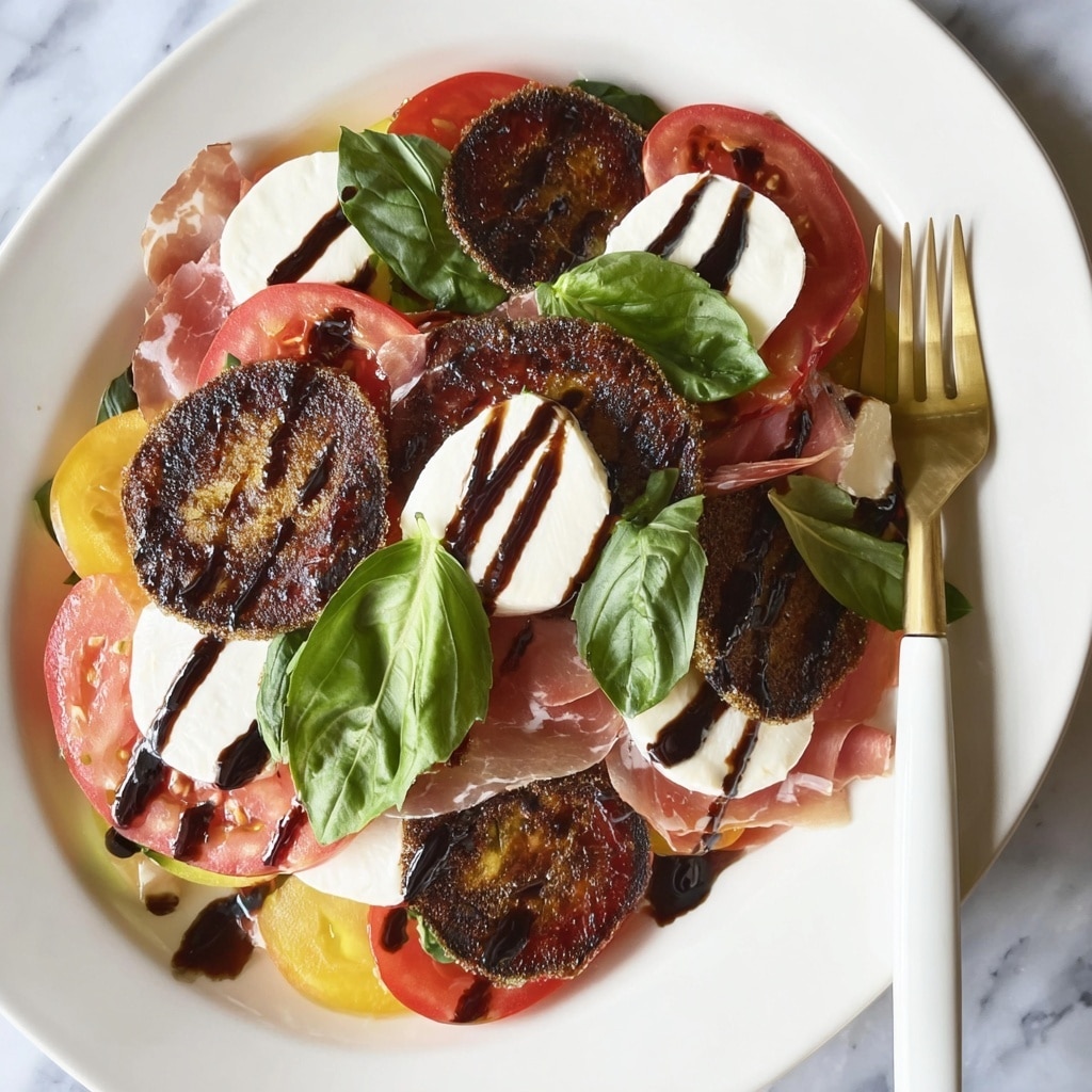Crispy Eggplant Caprese Salad with Prosciutto Recipe - Recipe Image