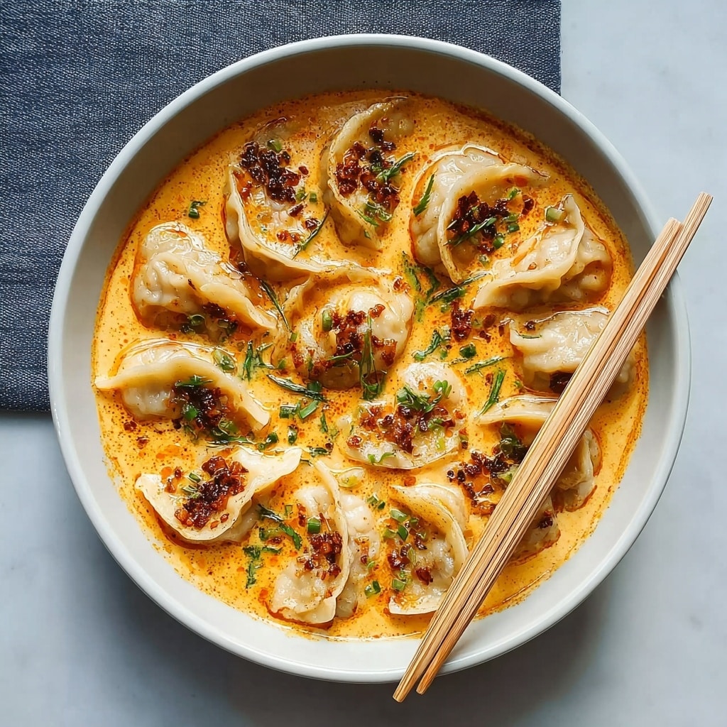 Baked Red Curry Dumplings with Coconut Sauce Recipe