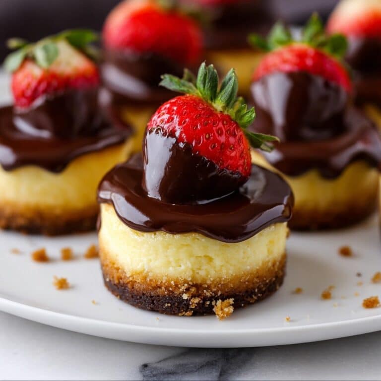 Chocolate-Dipped Strawberry Mini Cheesecakes Recipe