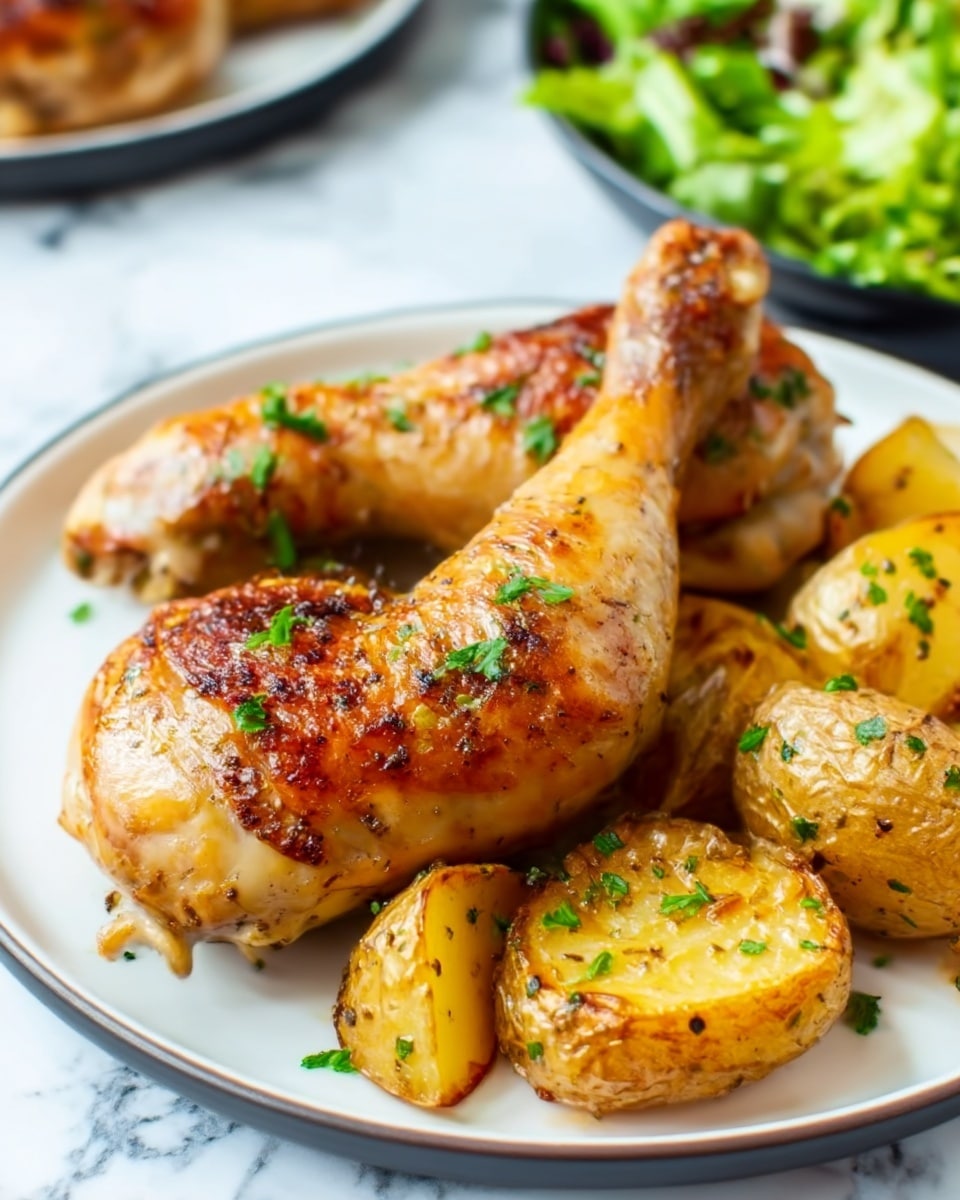 Roasted Chicken and Potatoes with Garlic Sauce Recipe - Recipe Image