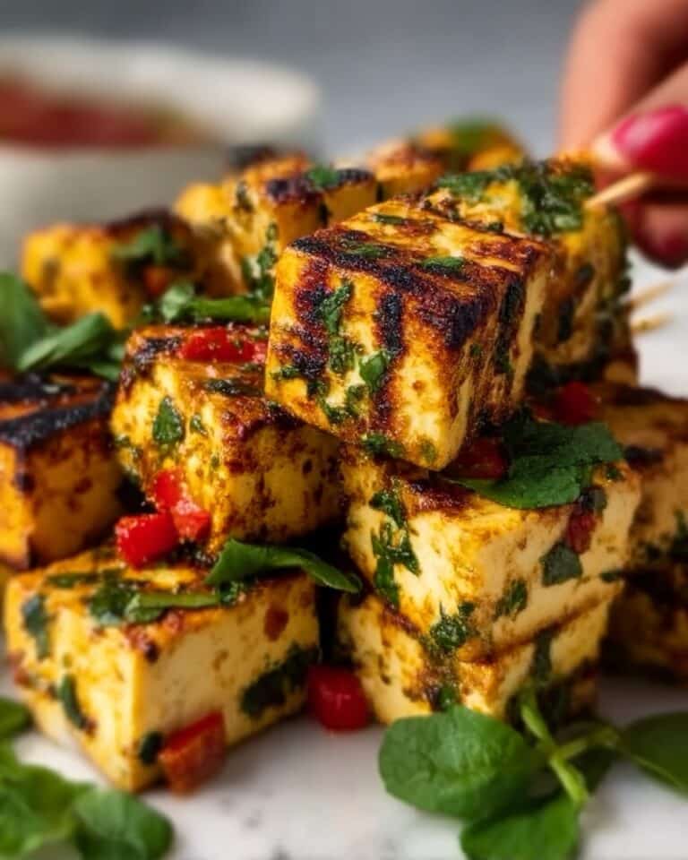 Lemon & Coriander Tofu Skewers Recipe