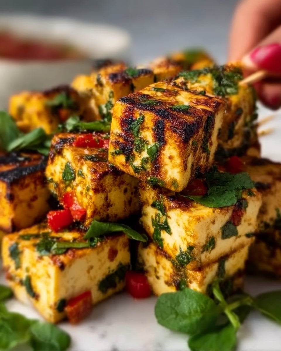 Lemon & Coriander Tofu Skewers Recipe - Recipe Image