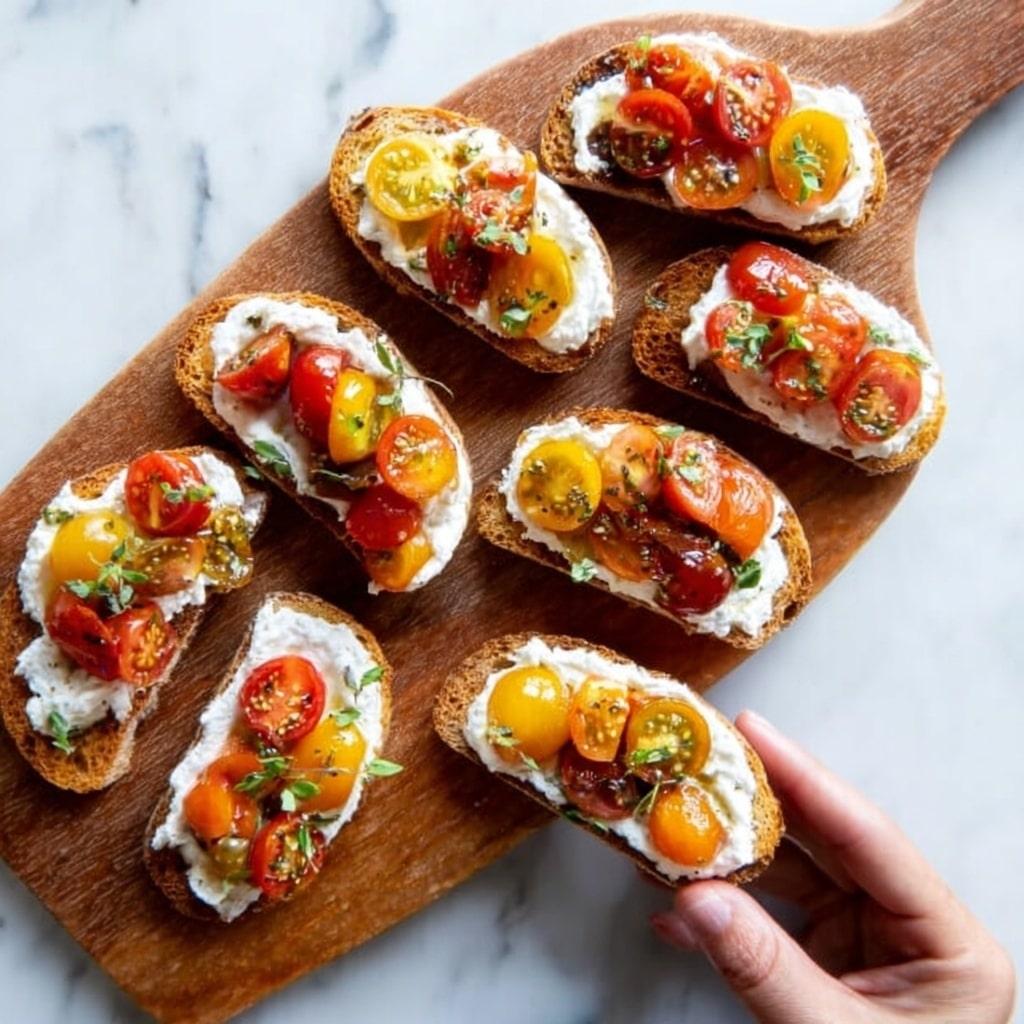 Whipped Ricotta Crostini with Cherry Tomatoes Recipe