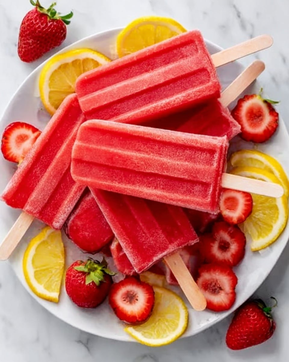 Strawberry Lemonade Popsicles Recipe - Recipe Image