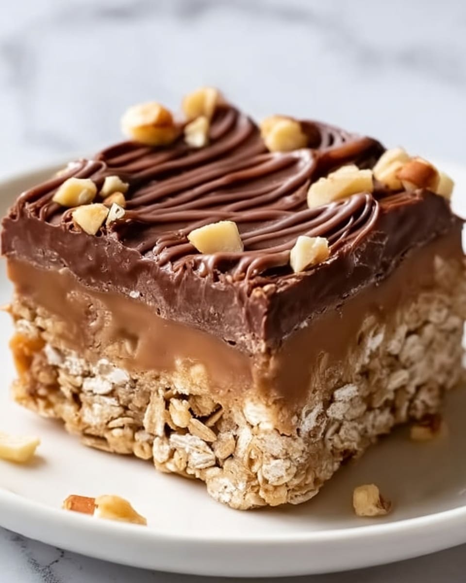 Best No-Bake Chocolate Oatmeal Bars Recipe - Recipe Image