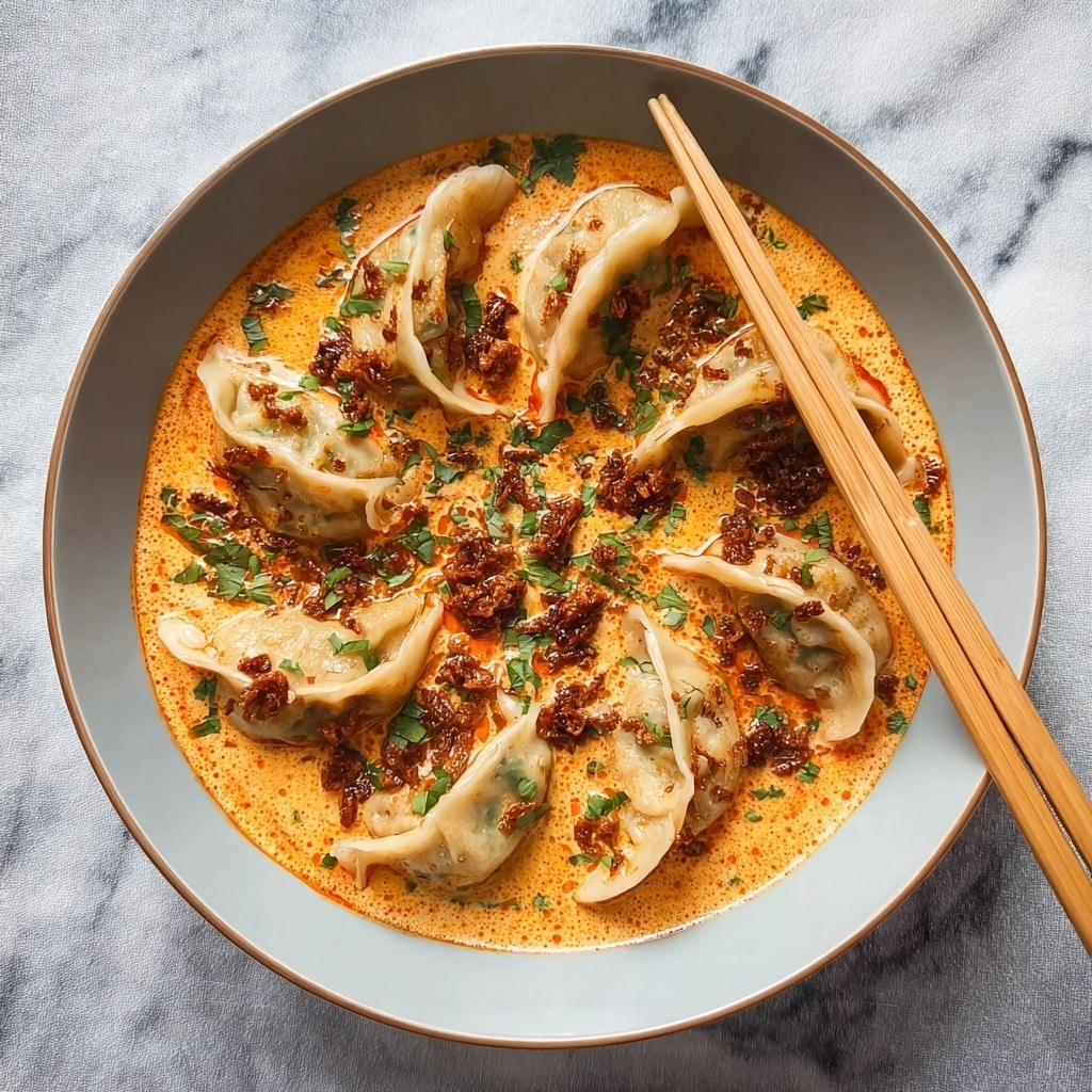 Baked Red Curry Dumplings with Coconut Sauce Recipe - Recipe Image