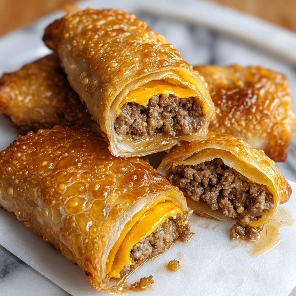 Air Fryer Loaded Cheeseburger Egg Rolls Recipe