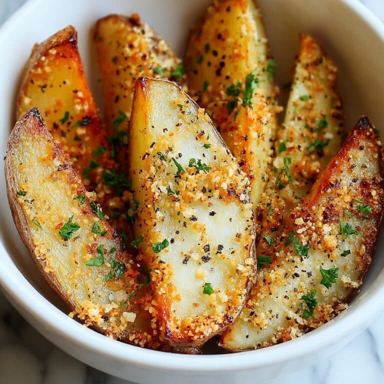 Baked Garlic Parmesan Potato Wedges Recipe