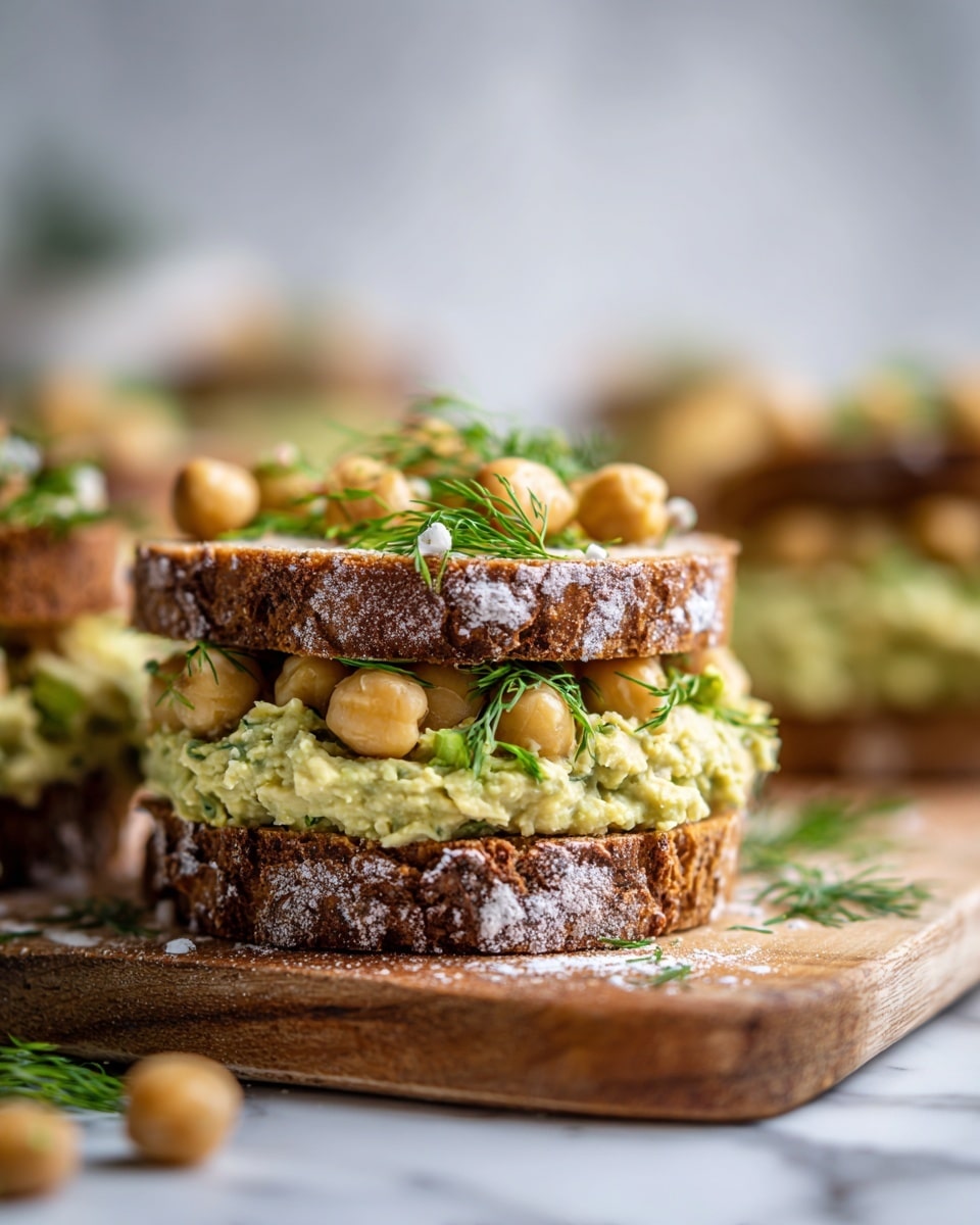 Smashed Chickpea Avocado Dill Pickle Sandwiches Recipe - Recipe Image