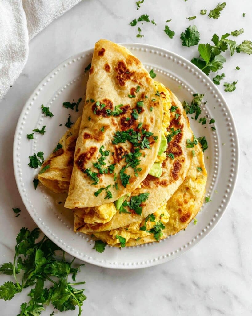 Egg & Avocado Breakfast Quesadilla Recipe