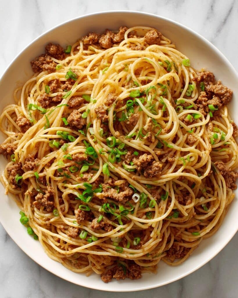 Asian-Style Ground Beef Spaghetti Recipe