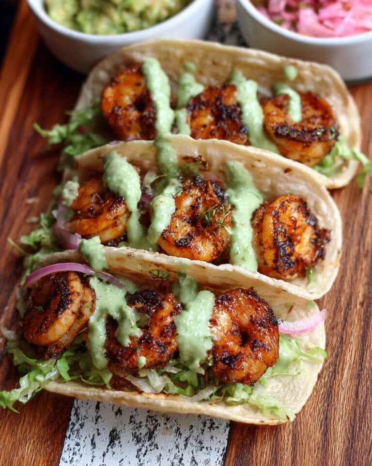 Spicy Shrimp Tacos with Avocado Crema Recipe