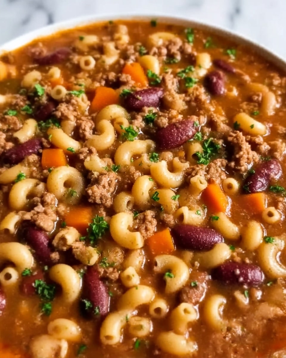 Pasta E Fagioli Soup with Beef and Vegetables Recipe - Recipe Image