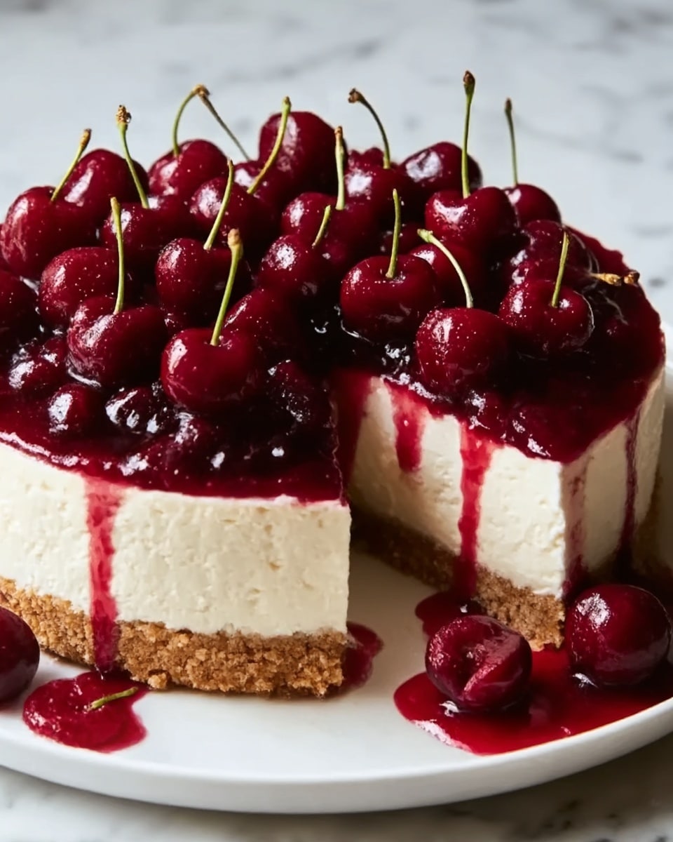 Spiked Cherry Cheesecake Recipe - Recipe Image
