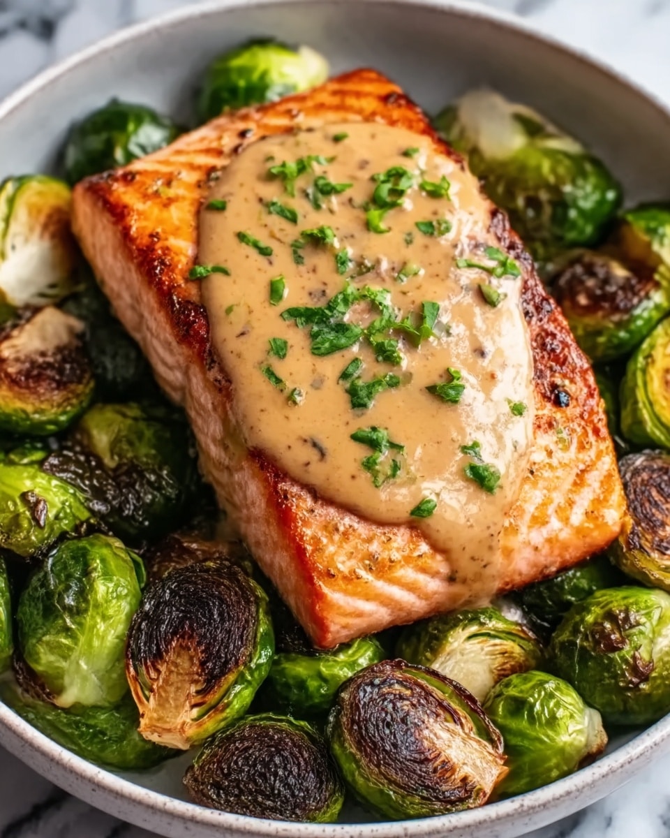 Teriyaki Salmon Bowls with Crispy Brussels Sprouts Recipe - Recipe Image