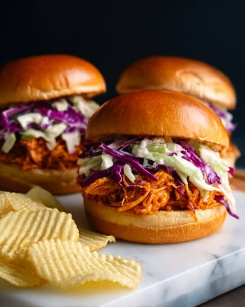 Crockpot BBQ Pulled Chicken Sandwiches Recipe