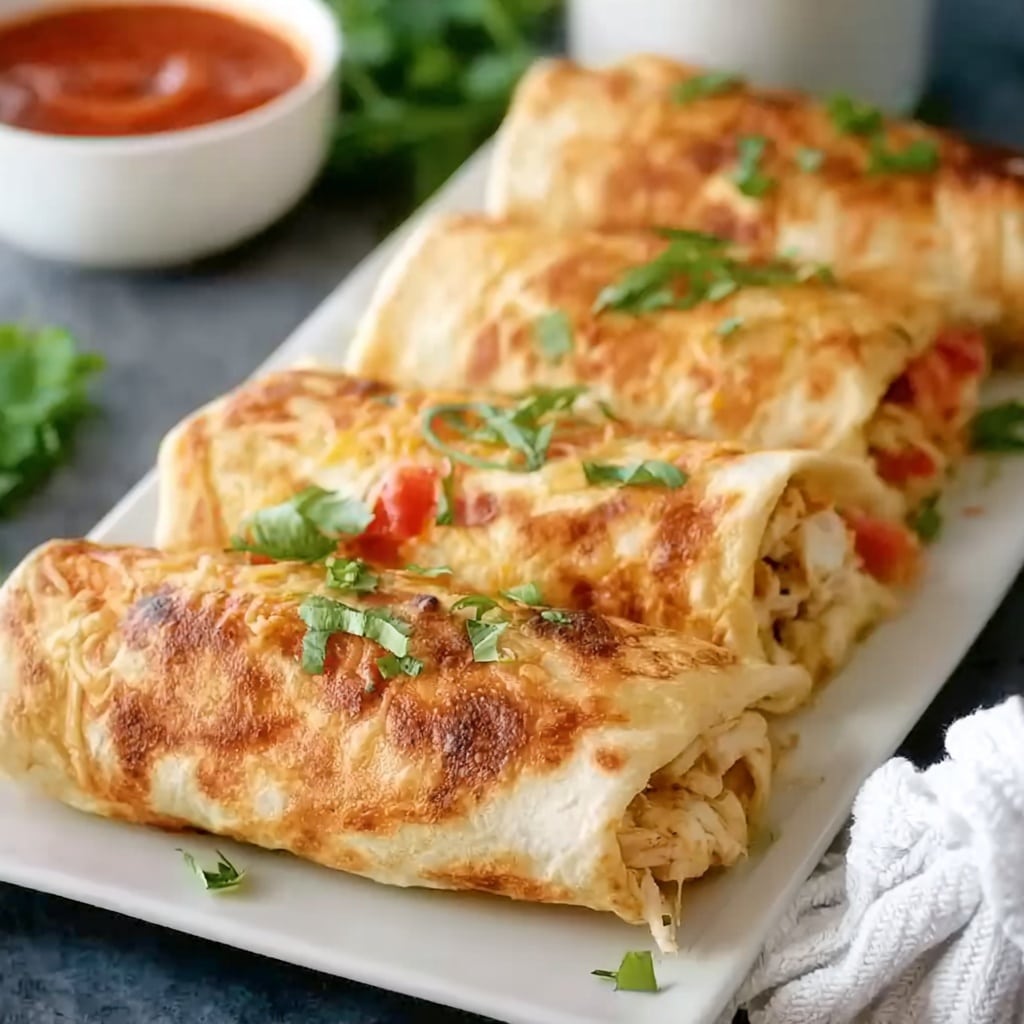 Baked Chicken Chimichangas Recipe - Recipe Image