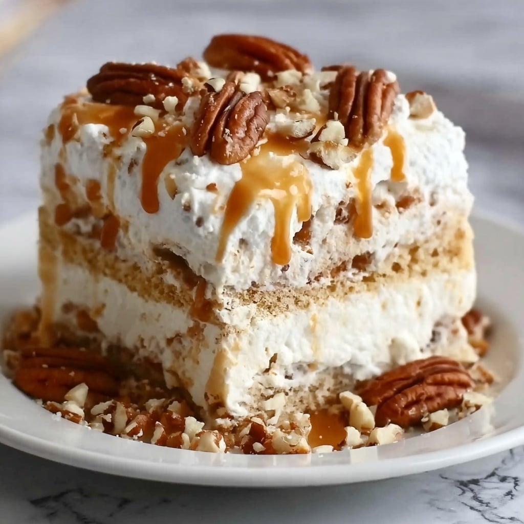 Decadent Butter Pecan Praline Poke Cake Recipe - Recipe Image