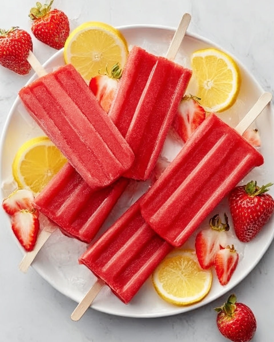 Strawberry Lemonade Popsicles Recipe - Recipe Image