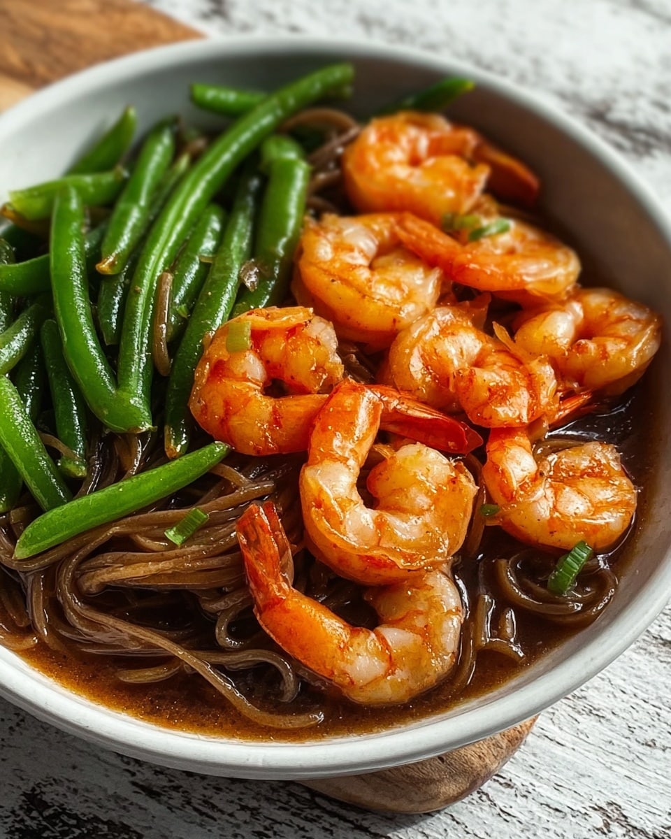 Spicy Shrimp with Stir-Fried Green Beans Recipe - Recipe Image